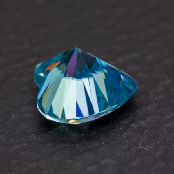 Moissanite Stone Heart Shape Aquamarine Color VVS1 - Image 4