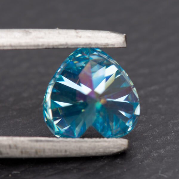 Moissanite Stone Heart Shape Aquamarine Color VVS1 - Image 5