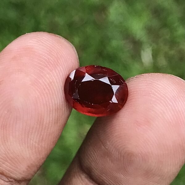 4.08 Crt Garnet Hessonite Piegon Blood Red Natural Unheated Mine Tanzania