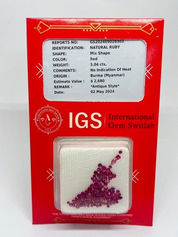 Natural Ruby (5.04 Cts.) Color Red [ Mix Shape Mix Size] Treasure Bkk