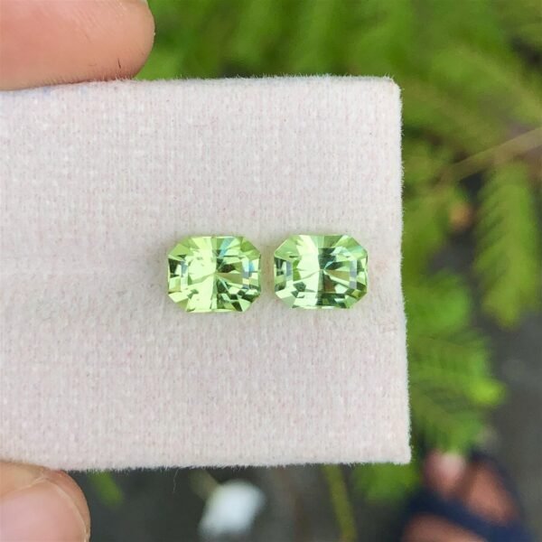 3.35 Cts Natural Beautiful Top Peridot Pair Faceted Gem.