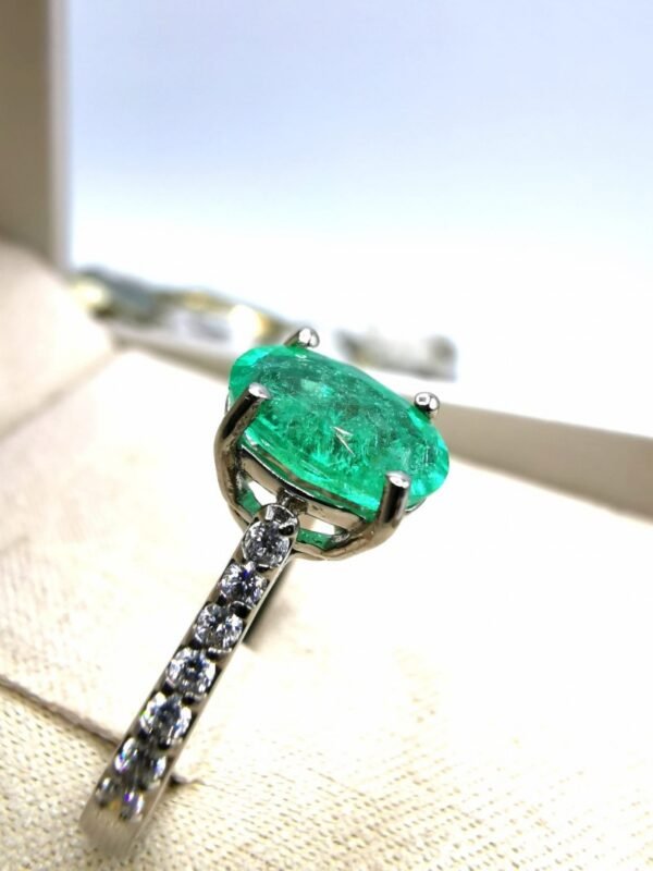 1,44/76 Colombian Emerald 18k Solid Gold Ring Colombian Emerald Colombian - Image 3