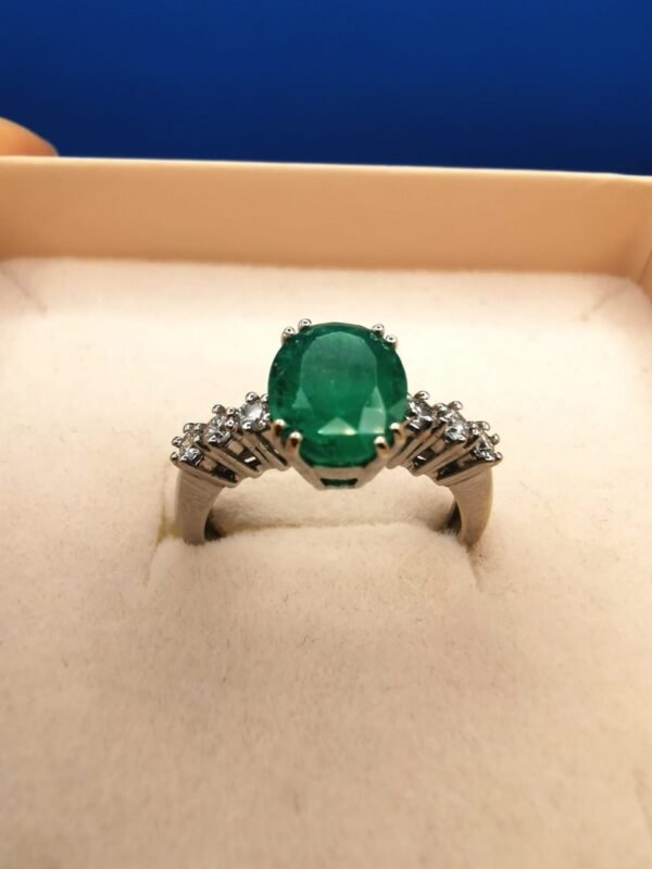 2,42ct Colombian Emerald Solid Gold Ring 5/23 Colombian Natural Emerald Col - Image 2