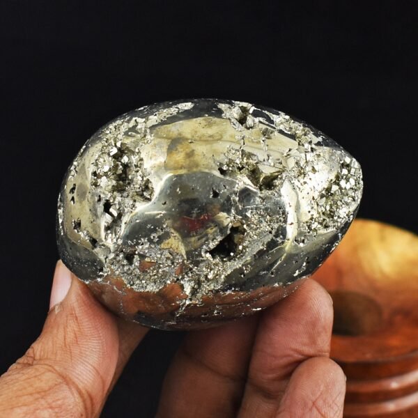 Genuine 1141.00 Cts Pyrite Druzy Healing Egg 6-M714 - Image 2