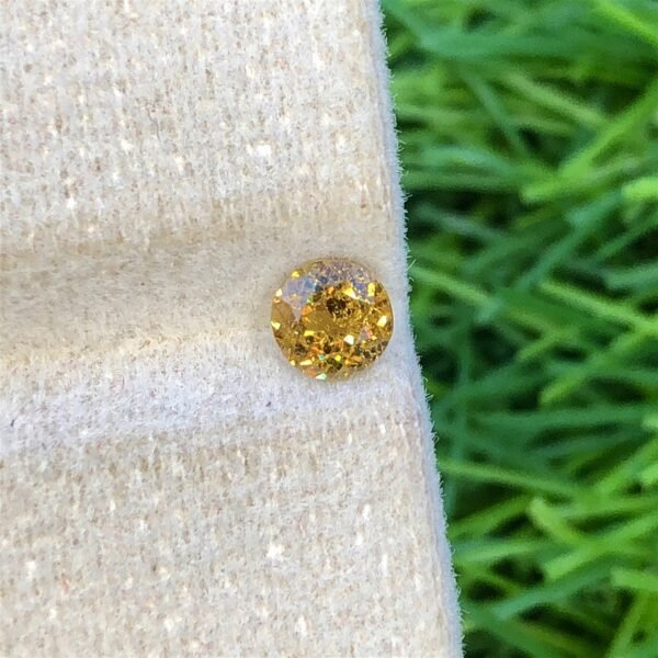 0.45(ct)Demantoid Garnet Beautiful Sparkling Color Faceted Gem From Africa - Image 3