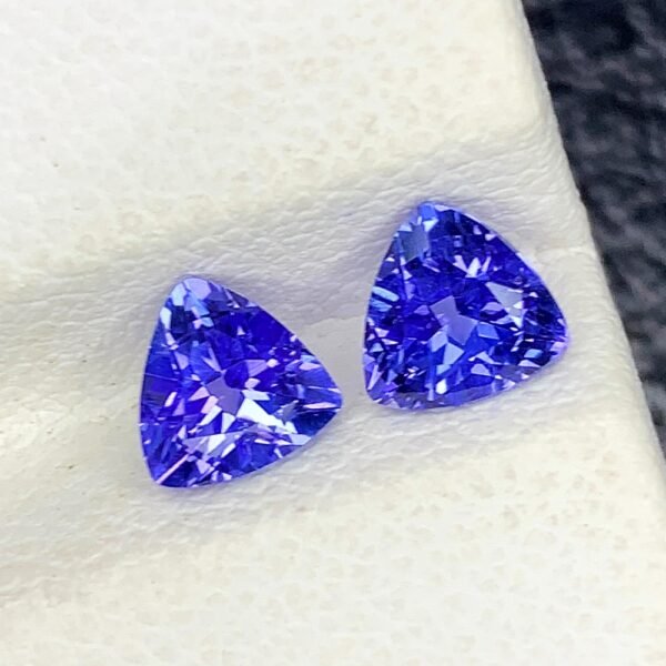 Beautiful Color 0.84 Cts Natural Tanzanite Trillion Pair Tanzania