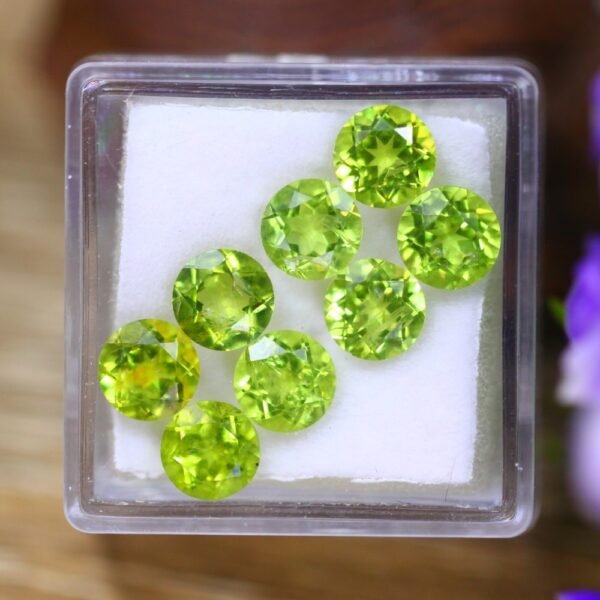 7.40ct Natural Green Peridot Round Cut Lot LA9763