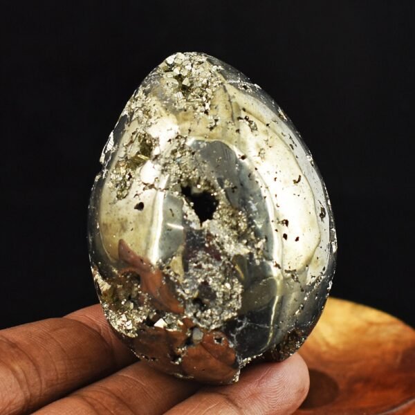 Genuine 1141.00 Cts Pyrite Druzy Healing Egg 6-M714
