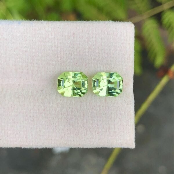 3.35 Cts Natural Beautiful Top Peridot Pair Faceted Gem. - Image 3