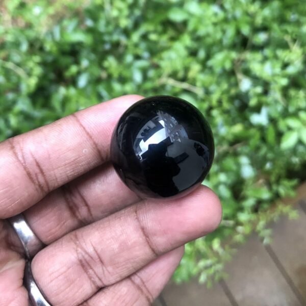 161.470 Cts Black Agate Ball 100% Natural Unheated Black Agate